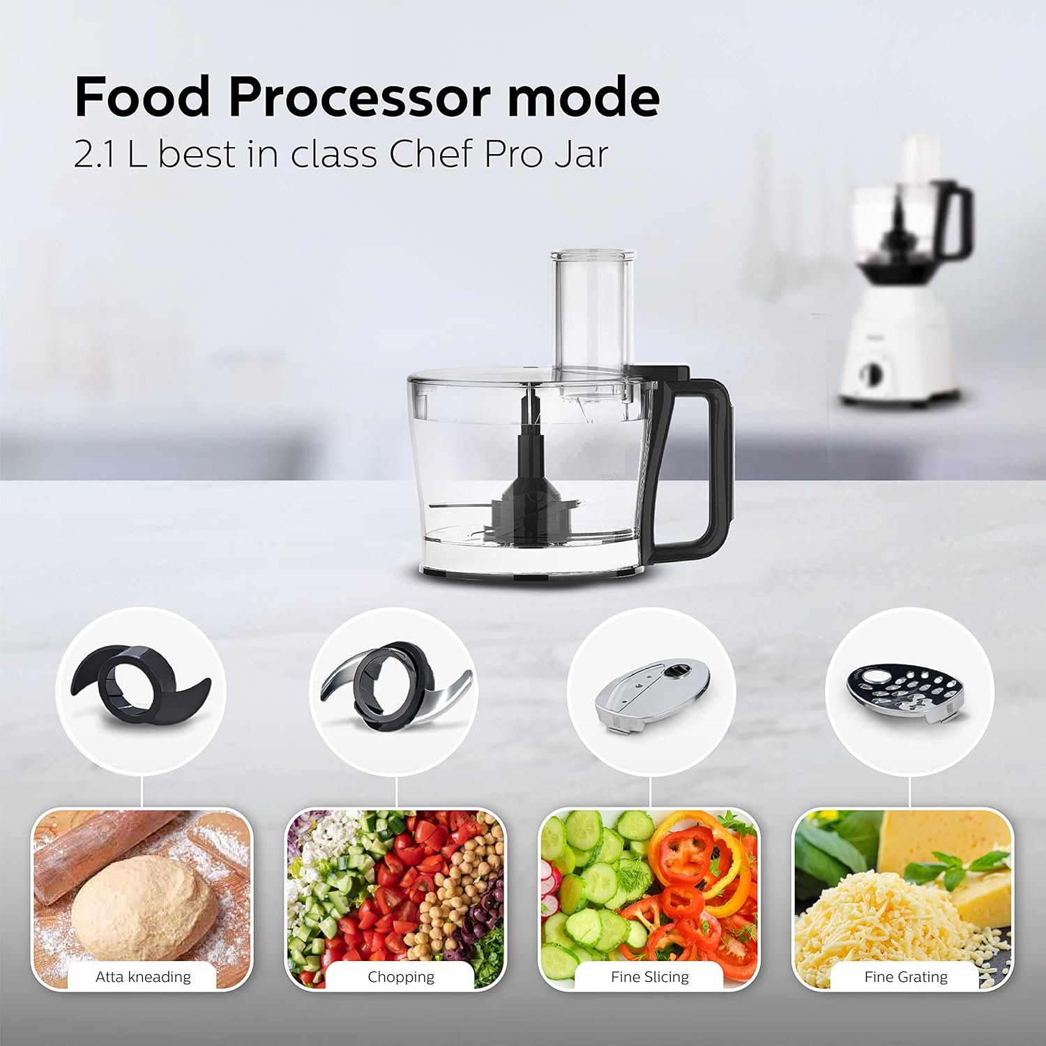 PHILIPS Mixer Grinder 750 Watt 3 in 1 Mixer Grinder Juicer Food Processor 4 Jar HL7763/00